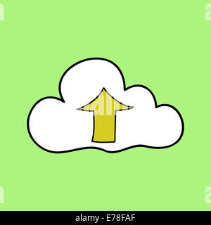 Doodle-Stil cloud-computing Stockfoto