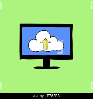 Doodle Stil Cloud-computing-Zeichen Stockfoto