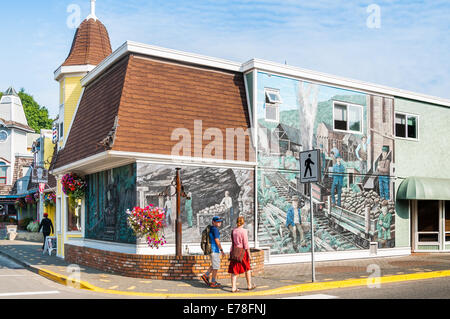 Mining Wandbild, Chemainus, Vancouver Island, British Columbia, Kanada Stockfoto