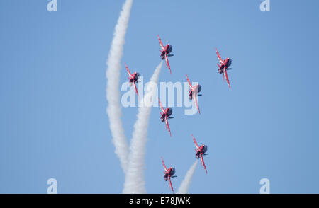 Royal Air Force Red Arrows anzeigen Team Stockfoto