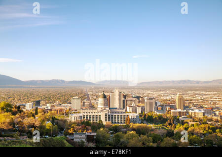 Salt Lake City Panorama Überblick am Morgen Stockfoto