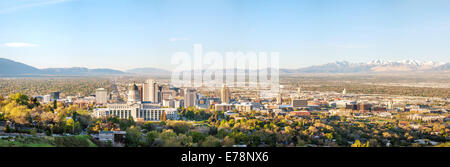 Salt Lake City Panorama Überblick am Morgen Stockfoto