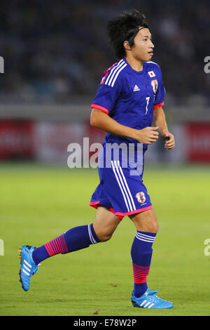 Gaku Shibasaki (JPN), 9. September 2014 - Fußball / Fußball: KIRIN Challenge Cup 2014 match zwischen Japan 2-2 Venezuela im Nissan-Stadion in Kanagawa, Japan. (Foto von Yusuke Nakanishi/AFLO SPORT) Stockfoto