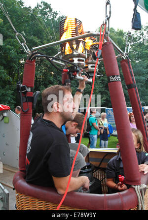 Heißluftballon in Brestek / Tschechische Republik / 6.9.2014 Stockfoto