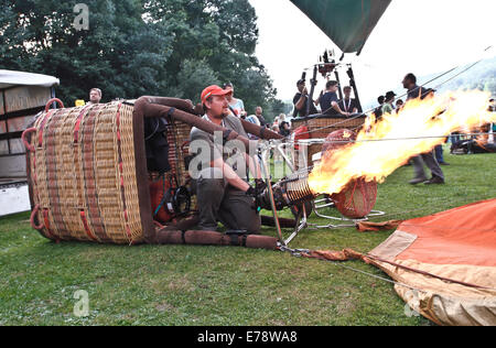 Heißluftballon in Brestek / Tschechische Republik / 6.9.2014 Stockfoto