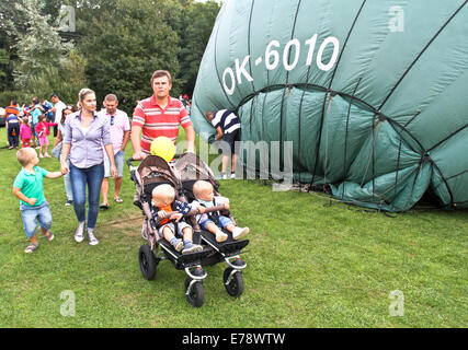 Heißluftballon in Brestek / Tschechische Republik / 6.9.2014 Stockfoto