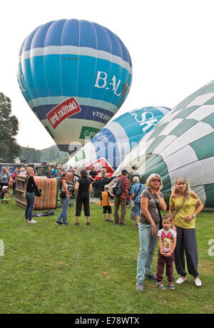 Heißluftballon in Brestek / Tschechische Republik / 6.9.2014 Stockfoto