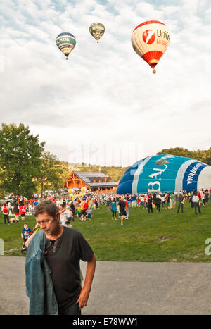 Heißluftballon in Brestek / Tschechische Republik / 6.9.2014 Stockfoto