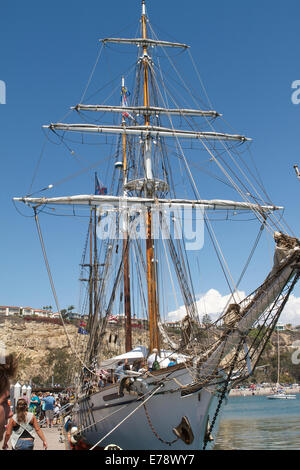 Die Brigantine angedockt Irving Johnson am 30. jährlichen Toshiba groß Schiffe-Festival in Dana Point Harbor Southern California Stockfoto