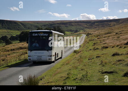 Nationale Feiertage Coaches auf Heather North Yorkshire Moors Stockfoto