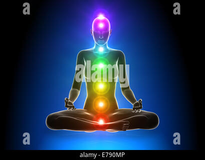 Meditation - Chakren Stockfoto