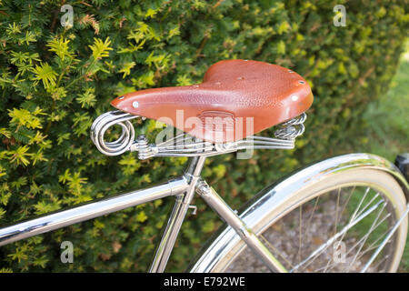 Vintage Brooks Leder Sattel Pashley Fahrrad Stockfoto