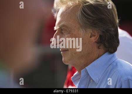 Monza, Italien. 7. September 2013. Luca di Montezemolo ist nach dem Qualifying der Formel 1 italienischen Grand Prix 2013 im Autodromo Nazionale Monza in Monza, Italien in der Boxengasse gesehen. © James Gasperotti/ZUMA Draht/Alamy Live-Nachrichten Stockfoto