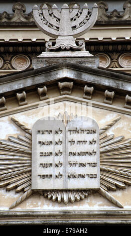 Italien. Rom. Große Synagoge von Rom, 1901-1904. Von Vincenzo Costa und Osvaldo Armanni gebaut. Eklektischen Stil. Von außen. Stockfoto