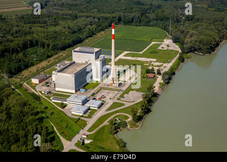 Luftaufnahme, Atomkraftwerk Zwentendorf, Zwentendorf an der Donau, Niederösterreich, Österreich Stockfoto