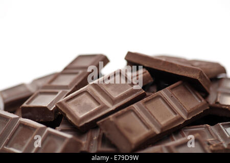 Stücke von Schokolade. Close-up Stockfoto