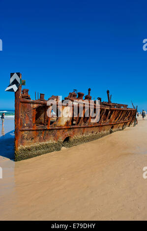 II der Maheno Schiffswrack, 75 Mile Beach, Fraser Island, Queensland, Australien Stockfoto