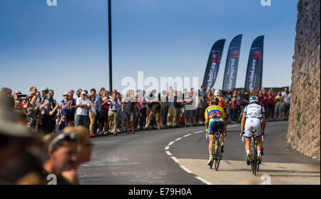 Bristol, UK. 10. September 2014. Tour der britischen Fahrer durchlaufen die Avon-Schlucht, wie sie ihren Weg bis zum Ziel auf der letzten Etappe der Tour in Bristol. Bildnachweis: Adam Gasson/Alamy Live-Nachrichten Stockfoto