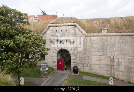 Eingangsportal zum Nothe Fort erbaut 1872 Weymouth, Dorset, England Stockfoto