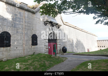 Eingangsportal zum Nothe Fort erbaut 1872 Weymouth, Dorset, England Stockfoto