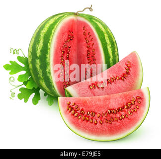 Wassermelone auf weißem Hintergrund Stockfoto