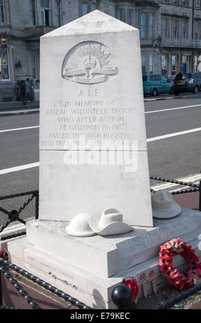 ANZAC Kriegerdenkmal freiwilligen Truppen kämpften, die bei Gallipoli, Weymouth, Dorset, England Stockfoto