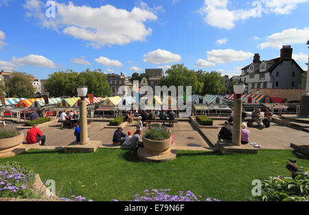 Norwich-Markt im Zentrum Stadt, Norfolk, England. Stockfoto