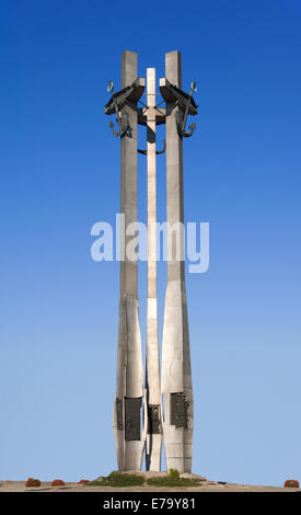 Denkmal der Solidarität in Danzig, Polen, zum Gedenken an die gefallenen Werftarbeiter im Dezember 1970. Stockfoto