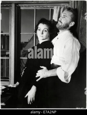 Pamela Brown und Kirk Douglas (als Vincent Van Gogh), am Set des Films "Lust for Life", 1956 Stockfoto