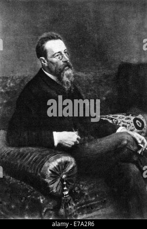 Nikolai Rimsky-Korsakow (1844 –1908), russischer Komponist, Portrait, Gemälde von Ilja Repin, 1893 Stockfoto