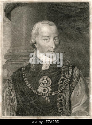 Francis ich (auch bekannt als Francis II, 1768-1835), erster Kaiser von Österreich, Porträt, Gravur aus Gemälde von A. Dumont, 1815 Stockfoto