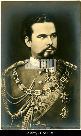 Ludwig II und Ludwig Otto Friedrich Wilhelm (1845-1886), König von Bayern, Porträt, um 1880 Stockfoto