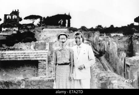 König Edward VIII. und Wallis Simpson, Portrait im Mittelmeer Urlaub, 1936, aus dem Dokumentarfilm "A King es Story", Columbia Pictures, 1965 Stockfoto