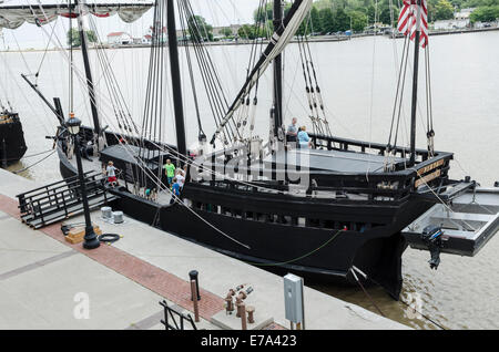 Columbus-Schiff Nina gefesselt im Rochester NY Port. Stockfoto