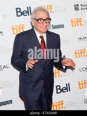 Toronto, Kanada. 10. September 2014. Regisseur Martin Scorsese kommt für die Weltpremiere des Films "Revenge of The Green Dragons" im Ryerson Theater während der 39. Toronto International Film Festival in Toronto, Kanada, 10. September 2014. Bildnachweis: Zou Zheng/Xinhua/Alamy Live-Nachrichten Stockfoto