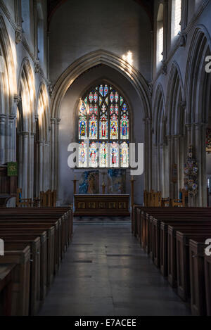 Interieur der Kirche St. Giles-ohne-Predigten, Barbican, City of London, UK Stockfoto