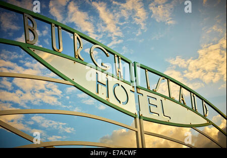 Burgh Island Hotel Tor, Burgh Island, Bigbury am Meer, South Devon, England, UK. Stockfoto