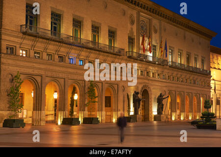 Rathaus, Plaza del Pilar Quadrat, Zaragoza, Aragon, Spanien Stockfoto