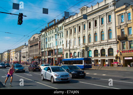 Newski-Prospekt, die Hauptstraße, Sankt Petersburg, Russland, Europa Stockfoto