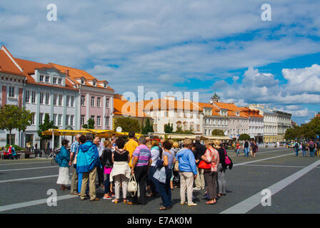 Geführte Reisegruppe, quadratisch, alte Hauptstadt, Vilnius, Litauen, Europa Stockfoto