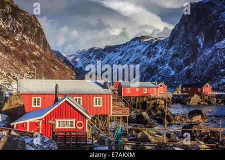 Fischerdorf auf den Lofoten Stockfoto