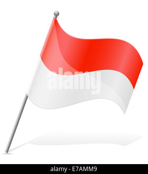 Flagge Indonesien Illustration isoliert auf weißem Hintergrund Stockfoto