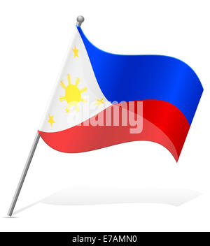 Flagge der Philippinen Illustration isoliert auf weißem Hintergrund Stockfoto