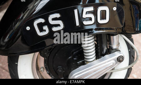 Vespa GS Scooter in der jährlichen fast Erwachsenen Scooter Rally, Britain. Stockfoto