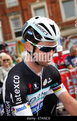 Exmouth, Devon, UK. 11. September, 2014. Mark Cavendish am Anfang bei Exmouth Exeter Etappe der Tour of Britain Credit: Anthony Collins/Alamy Live News Stockfoto