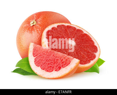 Rote Grapefruit auf weißem Hintergrund Stockfoto