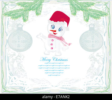 Glücklich Schneemann Karte Stockfoto