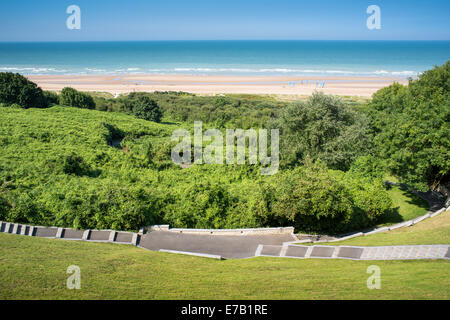 Omaha Beach (d-Day WWII), Colleville-Sur-Mer, Calvados, Normandie, Frankreich Stockfoto