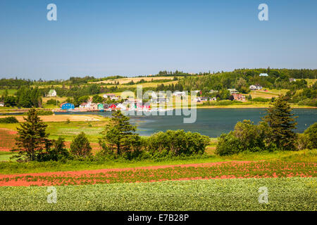 Landschaftsansicht Bucht in der Nähe von Cavendish, Prinz Eduard Insel, Kanada Stockfoto