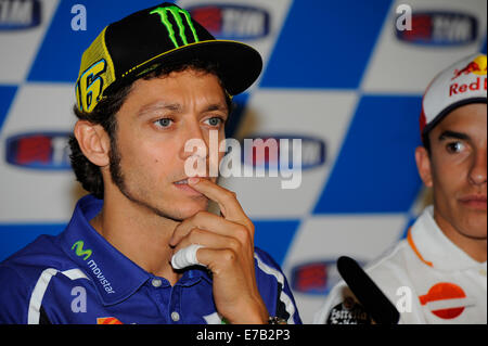 Misano Adriatico Rimini, Italien. 11. September, 2014. Pressekonferenz für die MotoGP San Marino und Rimini Grand Prix statt auf dem Misano World Circuit Marco Simoncelli. Valentino Rossi Credit: Aktion Plus Sport/Alamy Live-Nachrichten Stockfoto